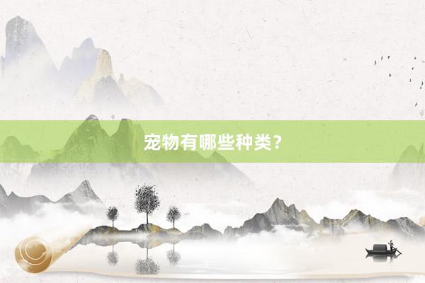 宠物有哪些种类？